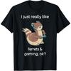 Funny Ferret Lover Gamer Shirt I Love Video Gaming Ferret T-Shirt