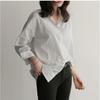 Spring Autumn Women's Striped Blouse Long Sleeve Single Breasted Casual Loose Korean Shirts Top Female
