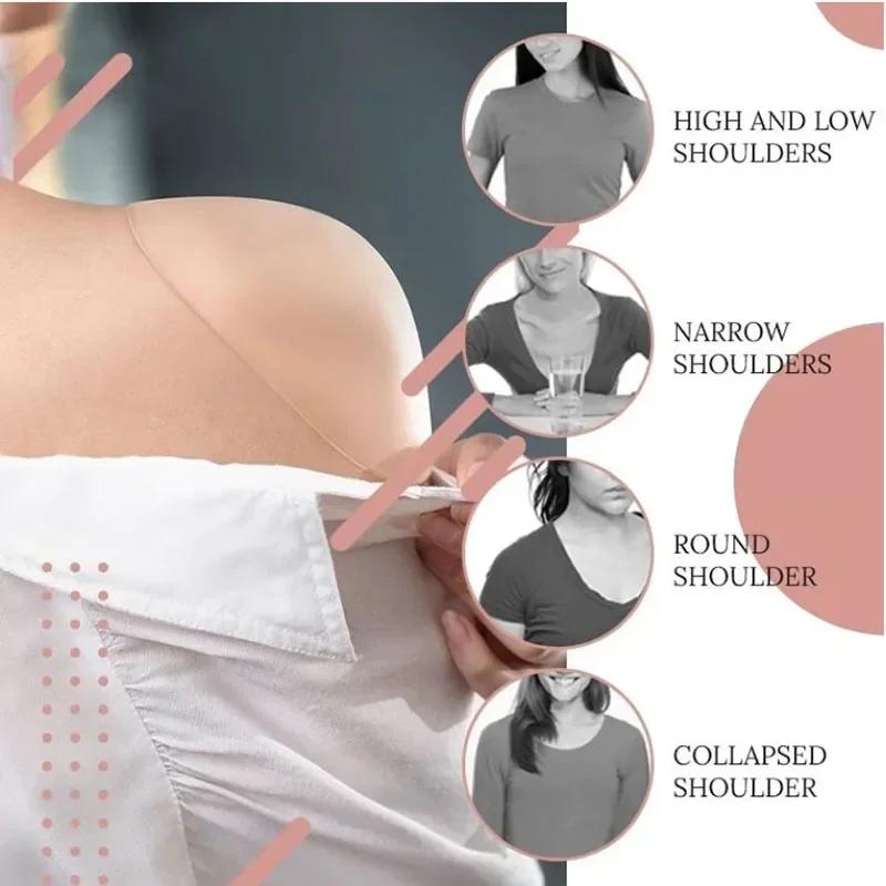 Invisible Detachable Breathable Silicone Shoulder Pad for Woman Shoulder Enhancer Reusable Self-Adhesive Clothing