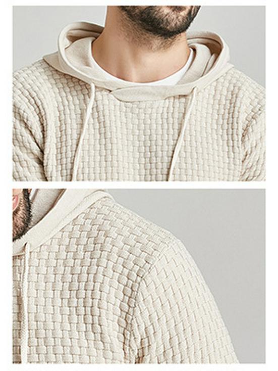 Zaitun Men's Long Sleeve Knitted Hooded Sweatshirt
