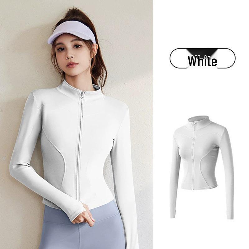 Women's Slim Fit Long Sleeve Sports Jacket - Quick Dry, High Stretch, Breathable, Sun Protection for Yoga and Running