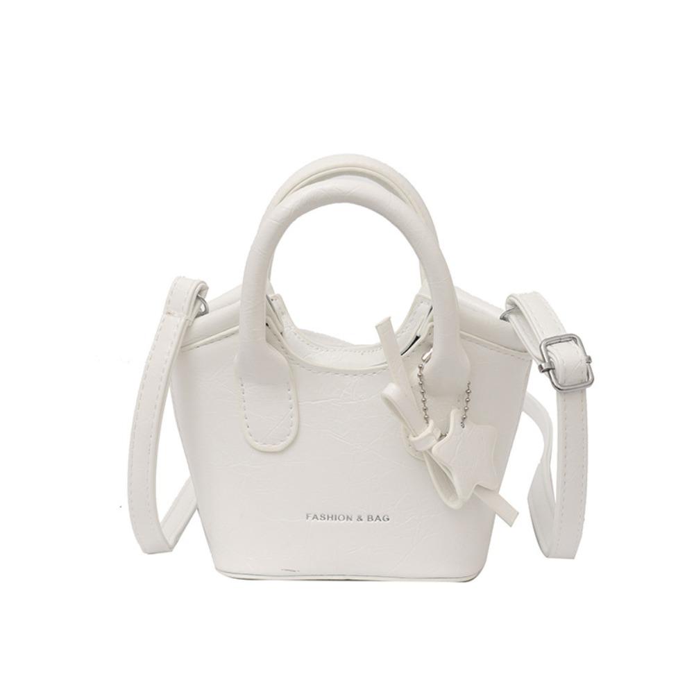 

Crossbody Bag Silver PU Bag Cute Bow Star Pendant Women s Shoulder Bag Cute Mini Basket Bag Women білий