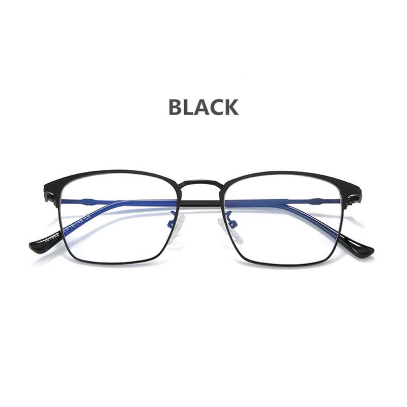 Men Anti Blue Light Reading Glasses Women Fashion Ultralight Metal Alloy Square Frame Presbyopic Glasses With Diopter +25 To 600