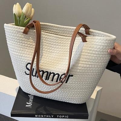 Seaside Beach Vacation Woven Bag Spring New Simple Versatile Casual Tote Bag Premium Shoulder Bag