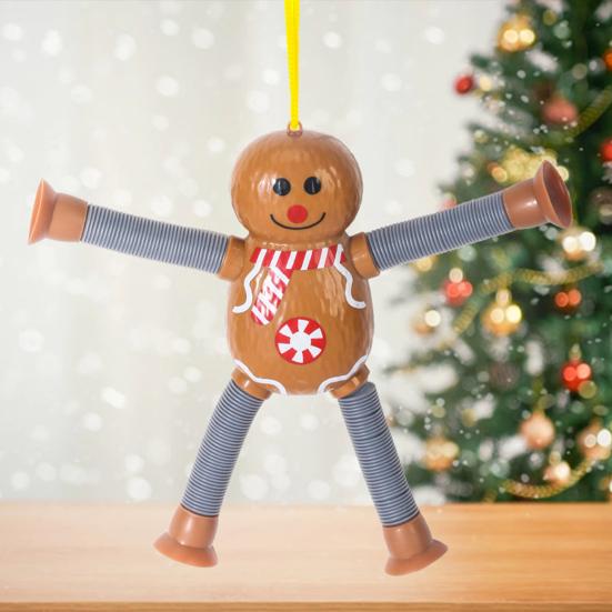 Tubi Pop di Natale Riempitivi per Calze per Bambini Piccoli Bambini Giocattolo Telescopico con Ventosa Babbo Natale/Renna Tubi Fidget Giocattolo Sensoriale per Bambine Bambini