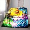 1pc Pokémon Evolution Flannel Blanket [Cozy Throw Blanket] For Sofa, Bed, Travel, Camping, Livingroom, Office, Couch, Chair, And Bed