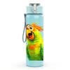 1PC Bright Green Parrot Bird Cartoon Print 750ml Color Plastic Sports Water Bottle Leakproof Flip Straw Lid Suitable for Sports Office Home Use