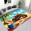 Cool Purple Sports Car Area Rug, Flame Racing Style Living Room Carpet, Non-Slip Soft Floor Mat for Game Room & Garage Decor