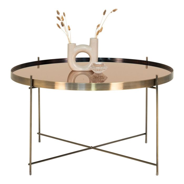 House Nordic Scarlett Coffee Table 70x40 Cm Round Brass 444100