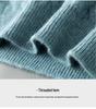 Men's 100% Pure Wool Round Neck Sweater – Autumn/Winter Thick Knit, Casual Loose Fit, Inner Cashmere Base Layer.