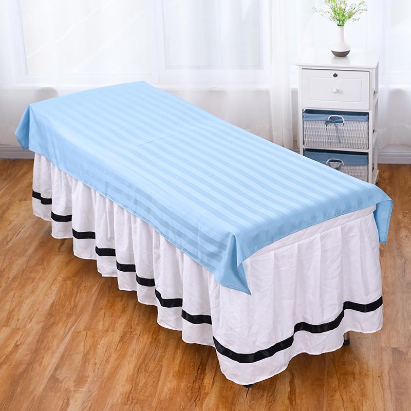 Quick-Drying Mercerized Cotton Beauty Salon Bed Sheet, Wrinkle-Resistant with Face Hole, White