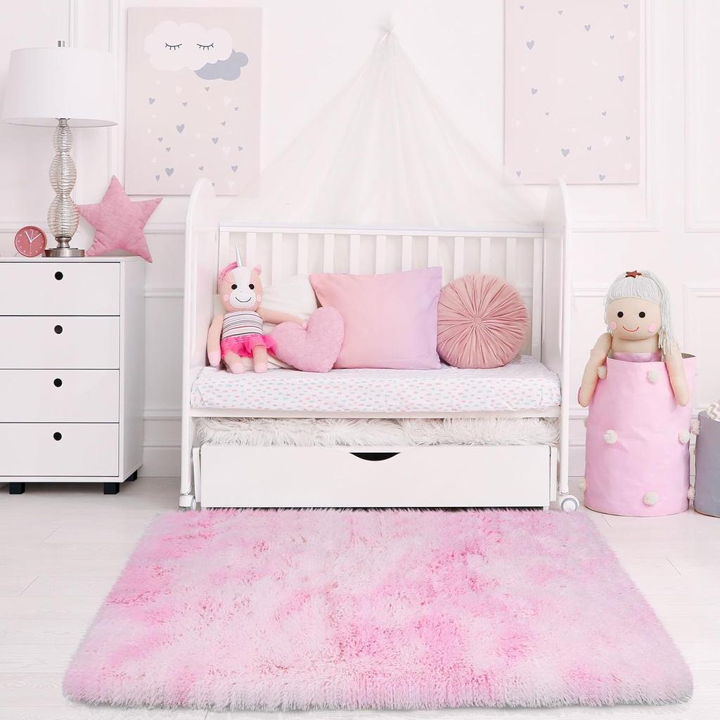 Tie-dye Plush Carpet 40x60cm Home Soft Area Rug Girls Bedroom Bed Blanket Children's Room Decoration Non-Slip Floor Mat
