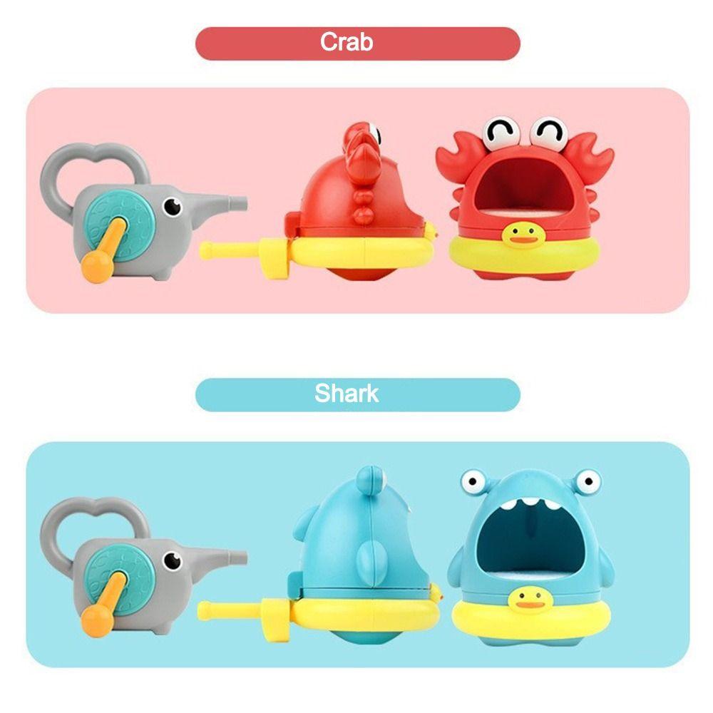 Manual Bubble Machine Sharks And Crab Shape Blowing Bubble Toy Cartoon Bathtub Soap Machine