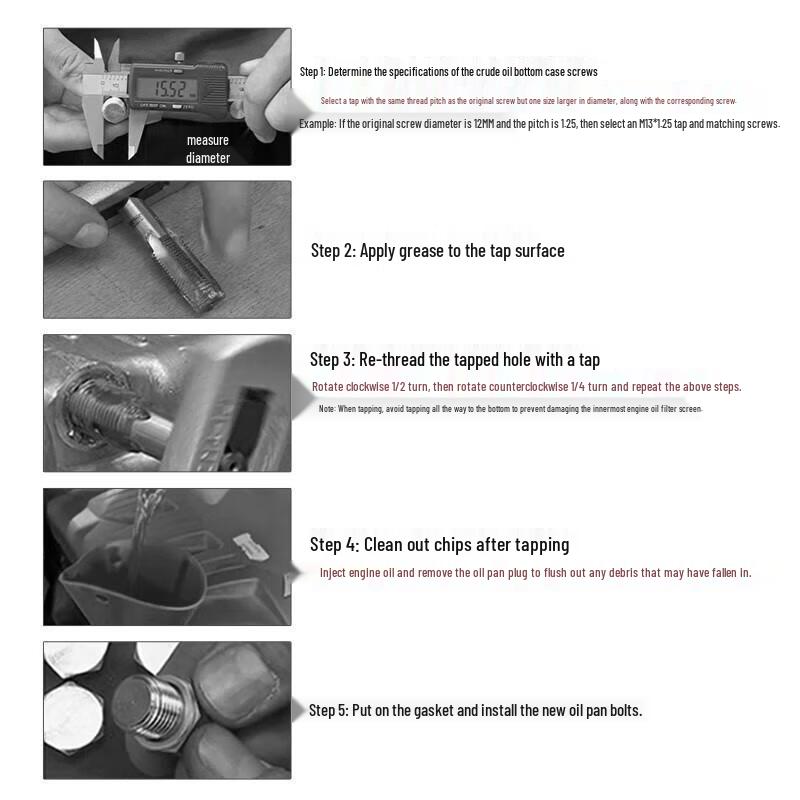 Car Oil Pan Drain Plug Thread Repair Kit