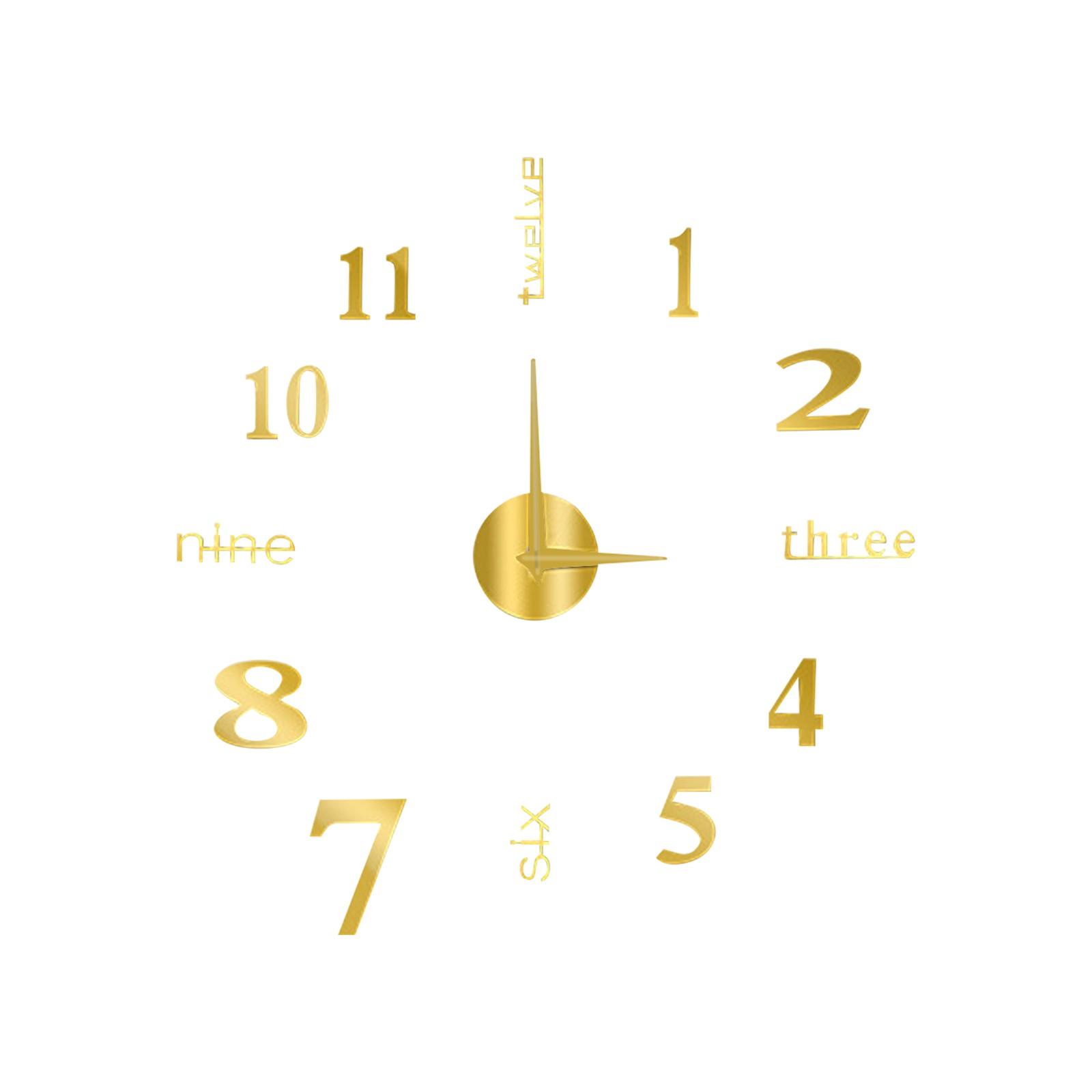

Creative Silent Wall Clock DIY Living Room Three-dimensional Decoration Clock European Clock One Size золотой