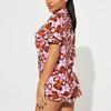 Pajama Lapel Printed Short-sleeved Shirt and Shorts Two-piece Set for Women's Home Wear