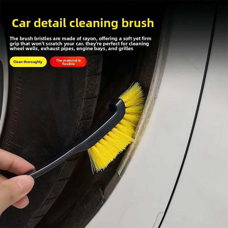 Long-Handled Wheel Hub Cleaning Brush for Cars and Motorcycles
