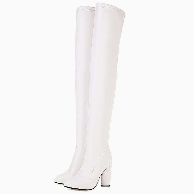 Sexy Thigh High Boot For Women Fashion Fetish Shoes 2025 Lady High Heels Over the Knee Boots Red White Black Winter Long Boots