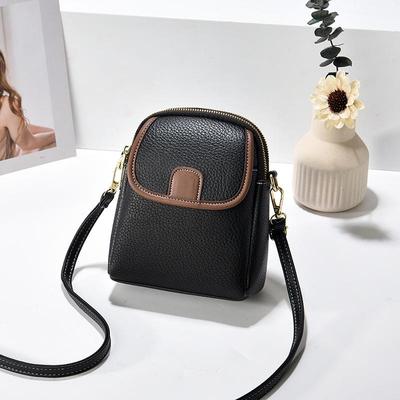 Sac bandoulière pour téléphone d'été 2025 style coréen bloc de couleurs litchi