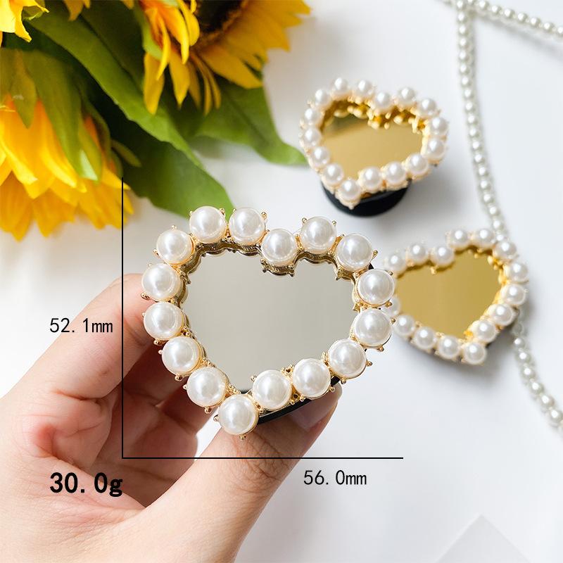 Mobile Phone Creative Style Makeup Mirror Bracket Love Pearl Paste Airbag Tablet Available Support Simple