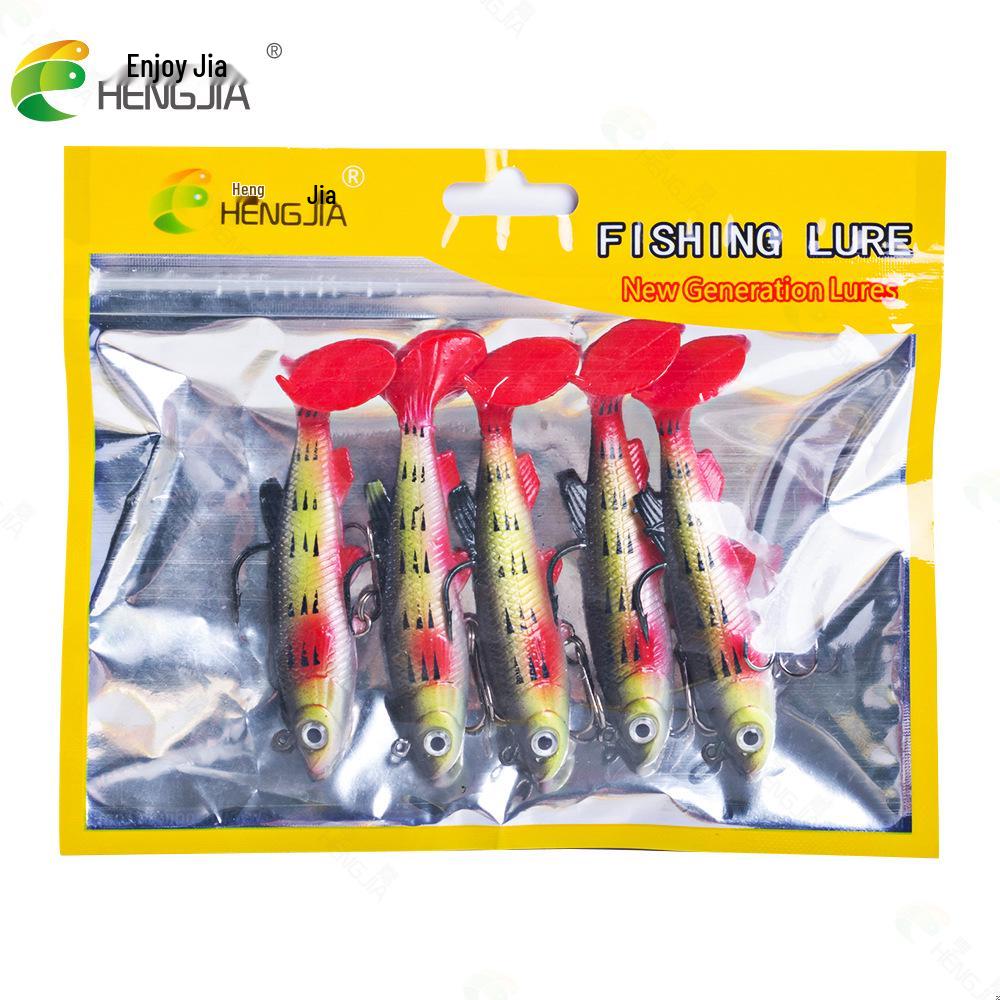 T-Schwanz 8CM Weichköder für Eis- und Felsangeln - Künstlicher Bleikopf-Köder für Bassangler