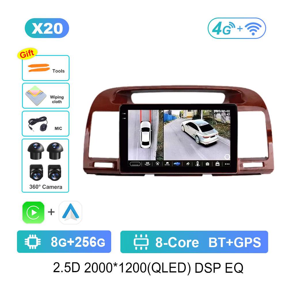 Car Video Multimedia Player Bluetooth for Toyota Camry 5 XV 30 2001 - 2006 WiFi Android 14 GPS Navi 2.5D Screen Auto Tools