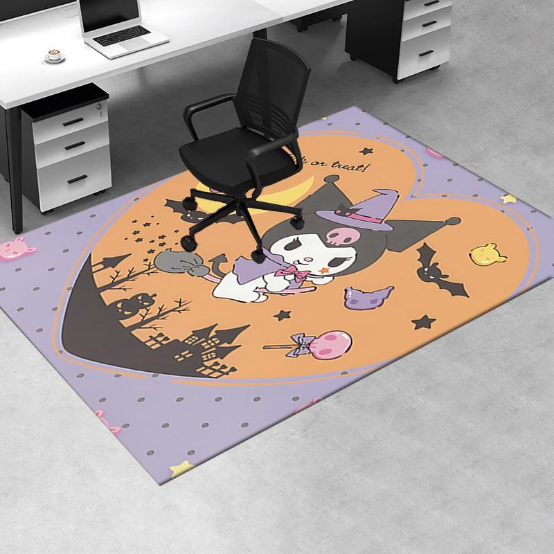 Office Rug Halloween, Kuromi Anti-Slip Rug, Machine Washable for Living Room, Bedroom, Office, Multiple Sizes, Bedroom Mat, Decorative Mat, Durable Ma