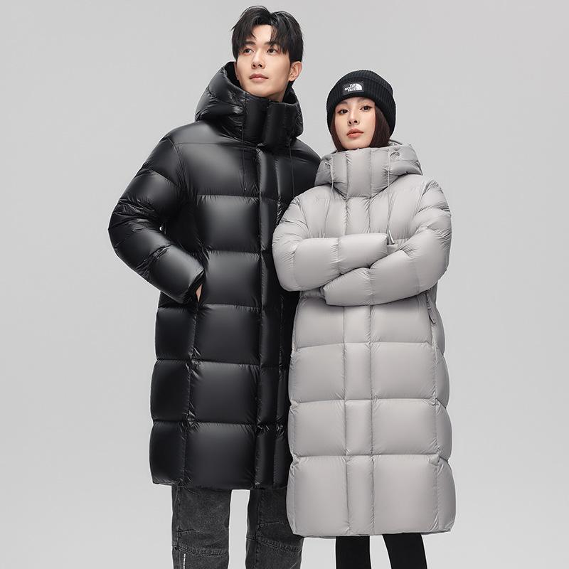 Unisex dlouhá zimní péřová bunda - 95% výplň z prachového peří, Super silná a teplá pro extrémní mráz.