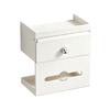 Adhesive Wall Mount Toilet Paper Storage Box with Covered Section and Upper Tray, Bathroom Tissue Case for Daily Use