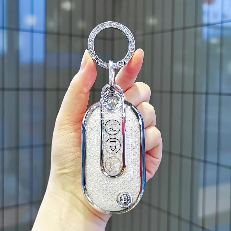 Keychain For Wuling Hongguang Mini Ev Mini Gb Nano Ev Keycover Key Shell Keychain 22 Car Buckle Case Female Keycase