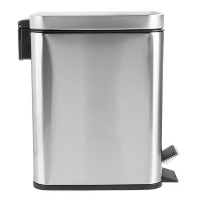 Pattumiera a pedale in acciaio inox da 5 litri per la carteggiatura, pattumiera per la spazzatura, cestino per l'uso in casa e in ufficio