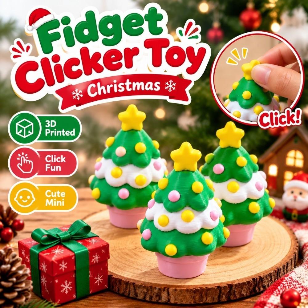 Mini Fidget Clicker Toy 3D Printed Stress Relief Toy Sensory Toy Push Click Fidget Toy  Christmas