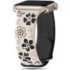 Apple iWatch 3D Carved Floral Laser-Engraved Silicone Band