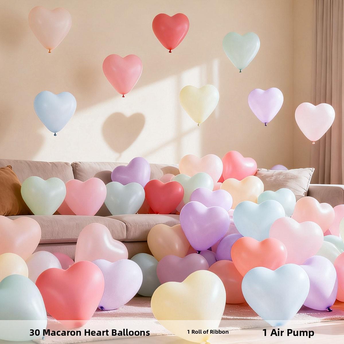 Macaron Colored Heart Shaped Balloons Latex Floating in the Air for Kindergarten Activities Children s Birthday Party Decorat...