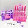 Pink/Purple Cute Makeup Box Plastic Toy Box With Lock Treasure Chest Jewelry Case Decoration Ornament Case Girls Dressing