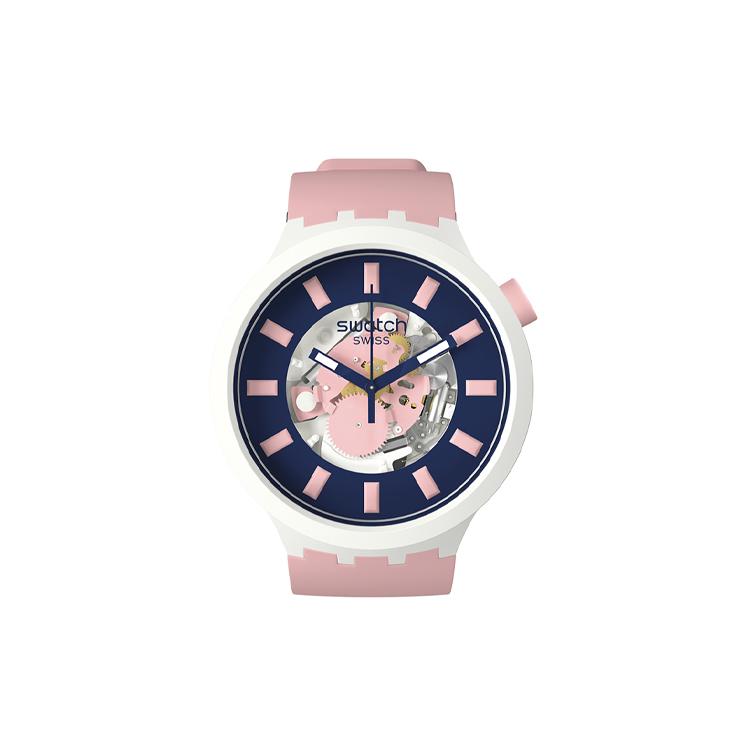 SWATCH Women s Big Bold Series 47mm Blue Watch SB03M105 SB03M105 Pink Strap