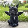 Halloween Magic Cat Resin Ornament Decoration Cute Set Ornament Magic Cat Croissant Wings Hat