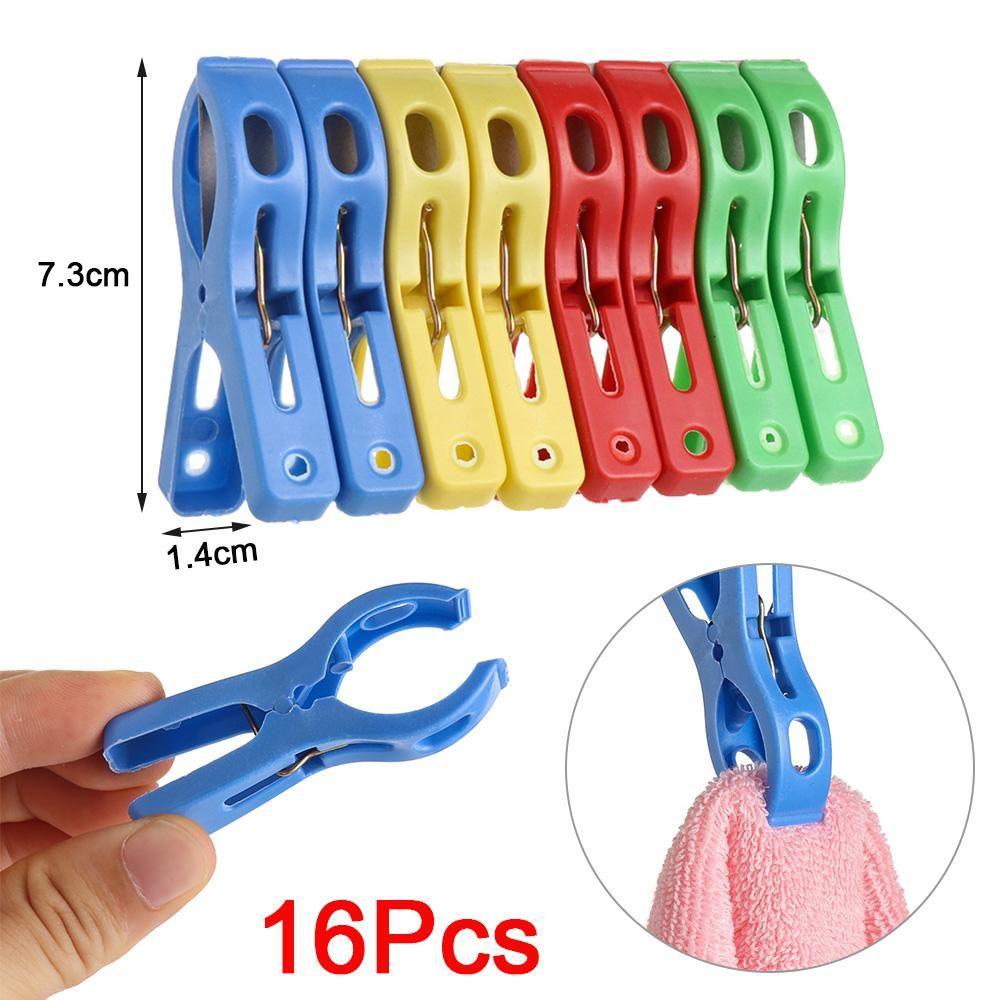 16Pcs New Pins Laundry Hangers Clips Hanging Pegs Clothespins Clothes Racks