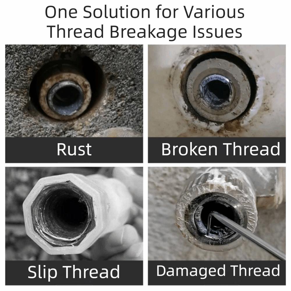Dual Specification Broken Wire Extractor Durable Steel Damage Screw Extractor  Angle Valves Repair