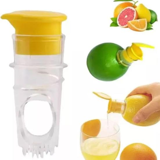 2Pcs Manual Lemon Squeezer Fruit Juicer with Built-in Filter BPA-Free Citrus Juicer with Lid Portable Lime Juicer