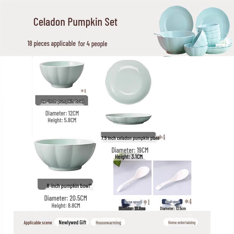 Wanxiang Celadon Ceramic Dinnerware Set