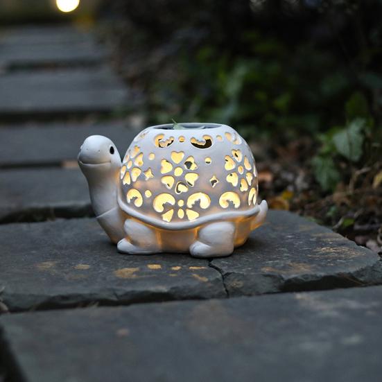 Turtle Statue Solar Light, Waterproof Turtle Glowing Solar Garden Lantern with Cutout Shell, Cute Decorative Lighting for Yard, Patio, Porch, Lawn,