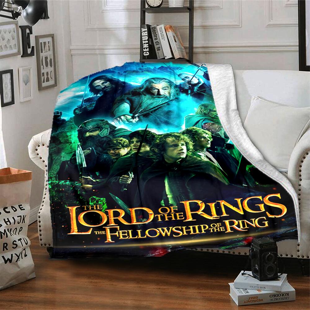 1PC The Lord of the Rings printed blanket, all season lightweight home office outdoor nap multifunctional blanket A6