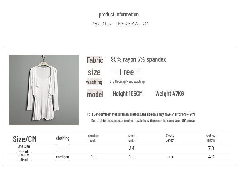 Dongdaemun Slim Fit Cardigan & Suspender Dress Set - Sexy, Figure-Revealing Two-Piece Outfit