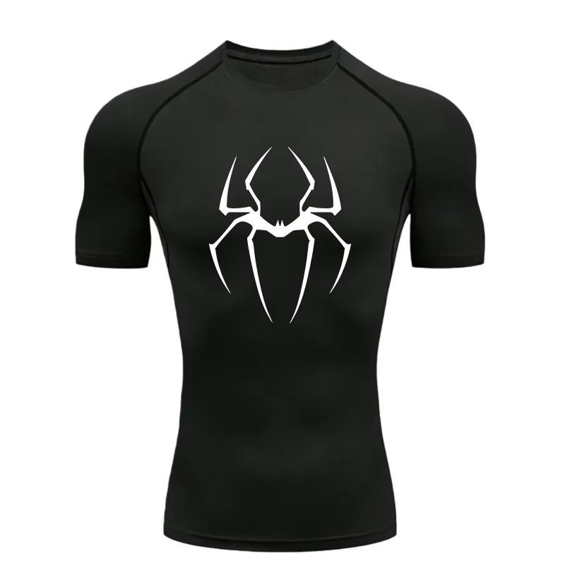 Men's Sports T-shirt Training Fitness Compression Workout Athletic Tees Gym Running Summer Comfortable High Elasticity Sweatshirt Elastic Top