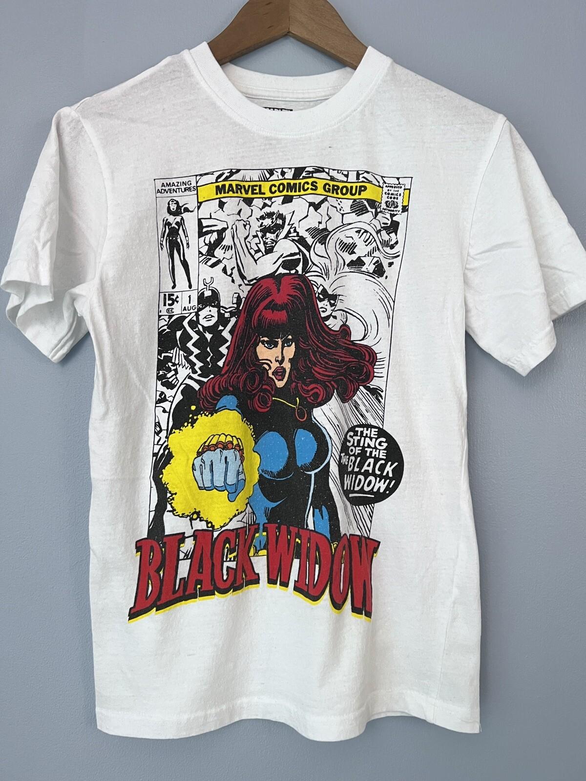 Marvel Comics T-Shirt Mens SMALL Retro Style Graphic Comic Book The Black Widow XXL