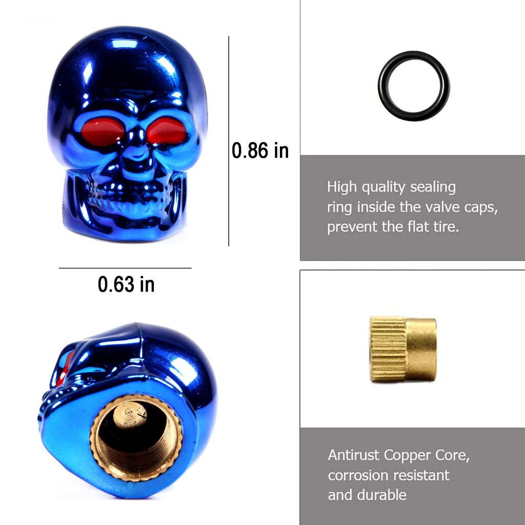 Tapas de Válvula de Neumático de Calavera Alienígena en Stock