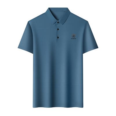 Summer New Business Men's Polo Shirt Middle-Aged People's Printing Casual Breathable Thin Short-Sleeved T-shirt Men