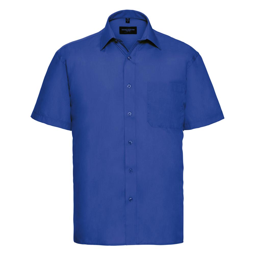 Russell Collection Mens Classic Polycotton Poplin Short-Sleeved Shirt
