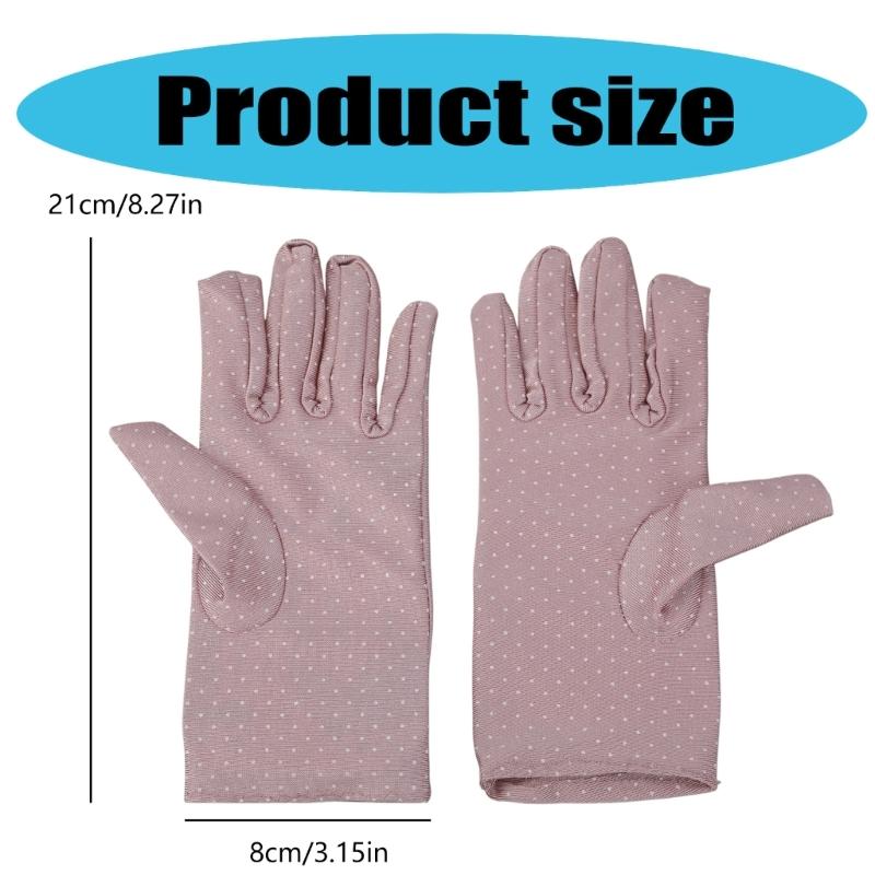 Women Summer Full-finger Breathable Touchscreen Glove Solid Color Mittens